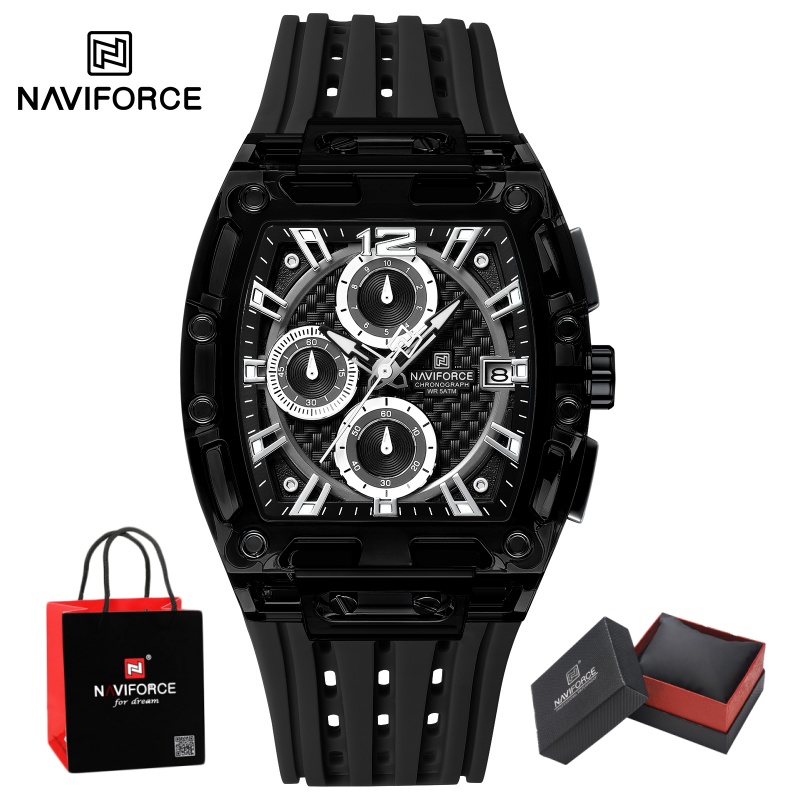 Luxury Gift Set - NAVIFORCE Herrenuhr 5ATM Wasserdicht Quarz Chronograph