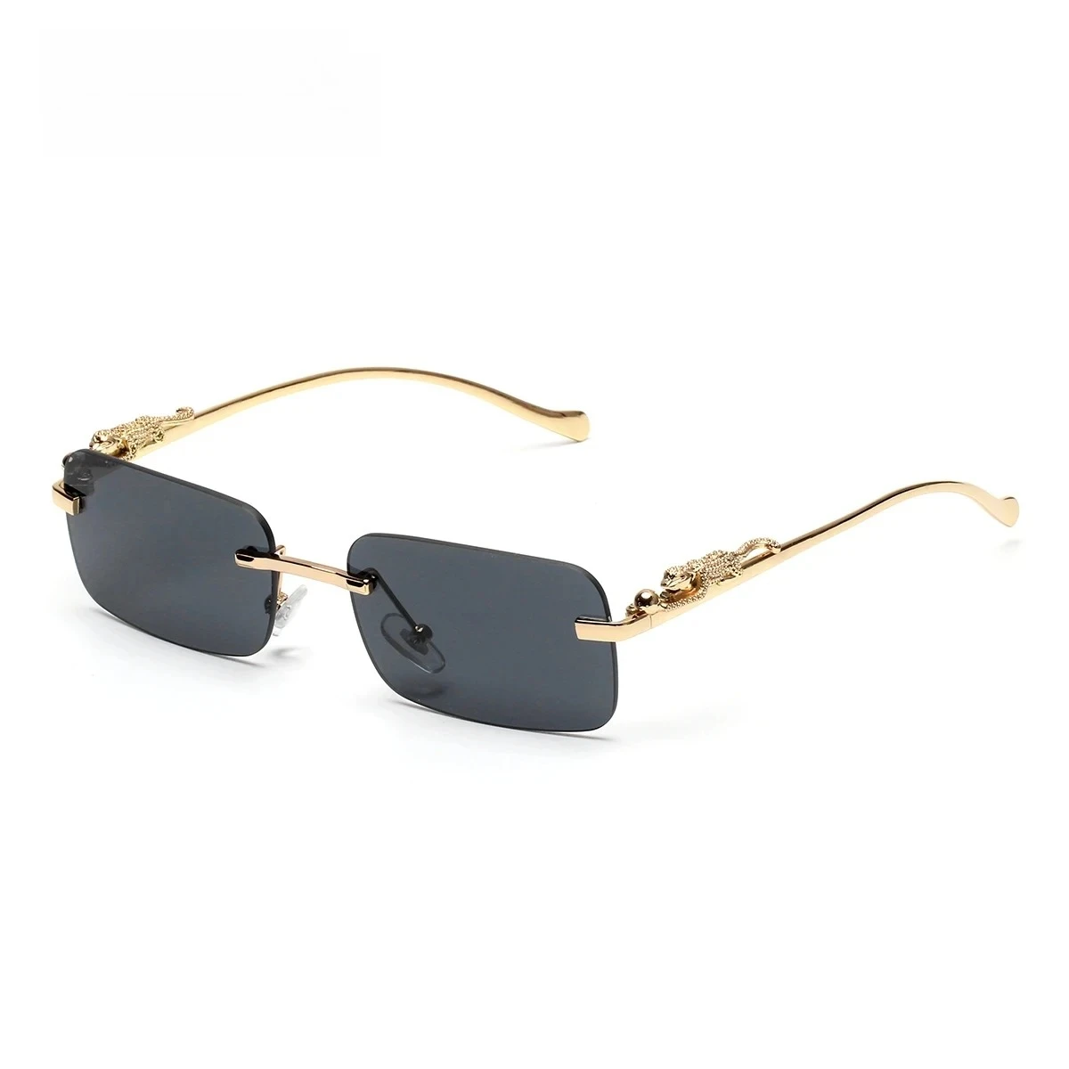 Designer Sunglasses - Randlose Sonnenbrille UV400, modische, quadratische Metallbrille