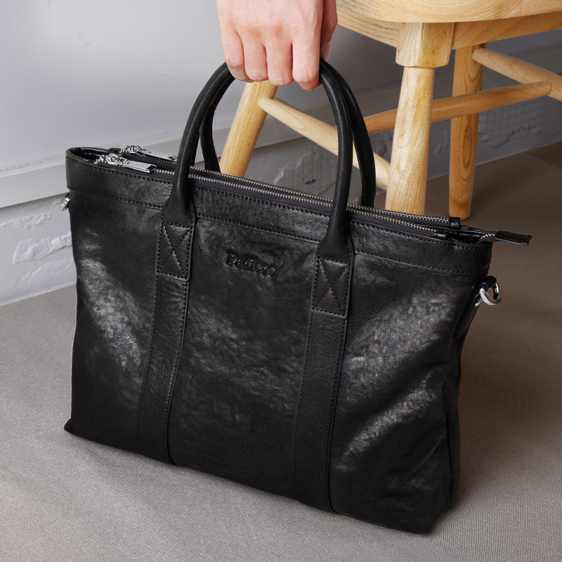 Leather Briefcase - Handtasche aus Rindsleder für Herren, modisch