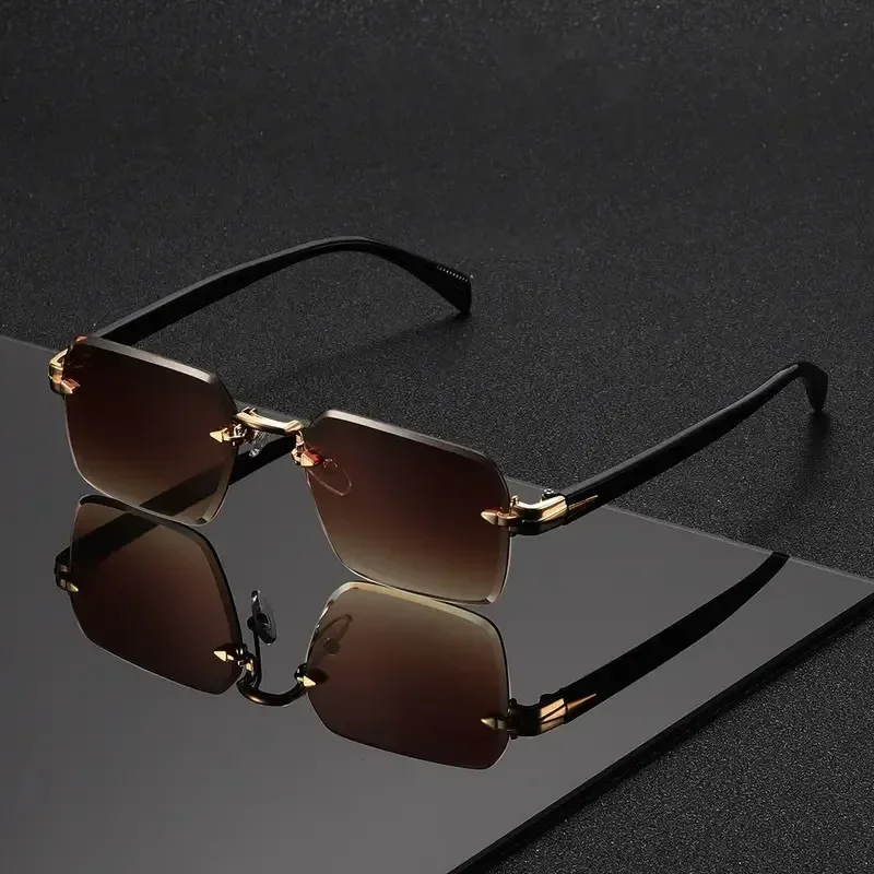 Randlose Sonnenbrille, rechtec – Sunglasses Uv400 Bewertung und Preis