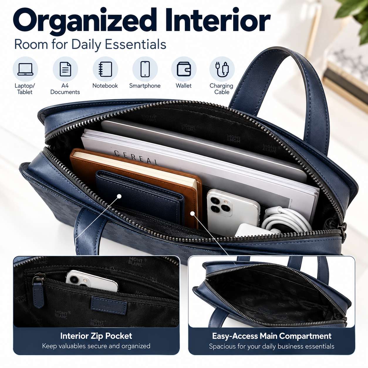 Luxuriöse Herren-Aktentasche i – Leather Briefcase Bewertung und Preis