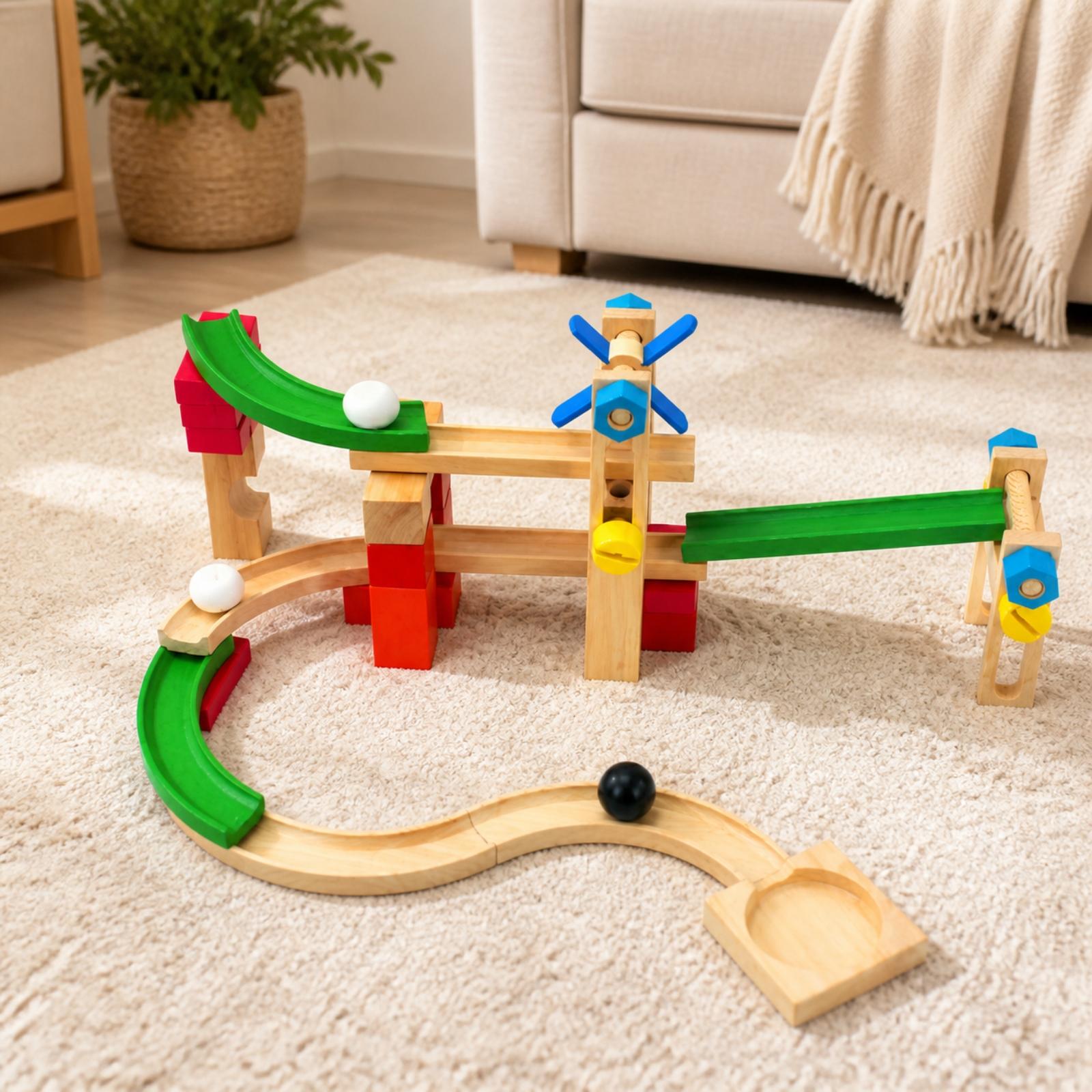 Holz-Murmelbahn-Set für Kinder – Marble Coaster Set Bewertung und Preis