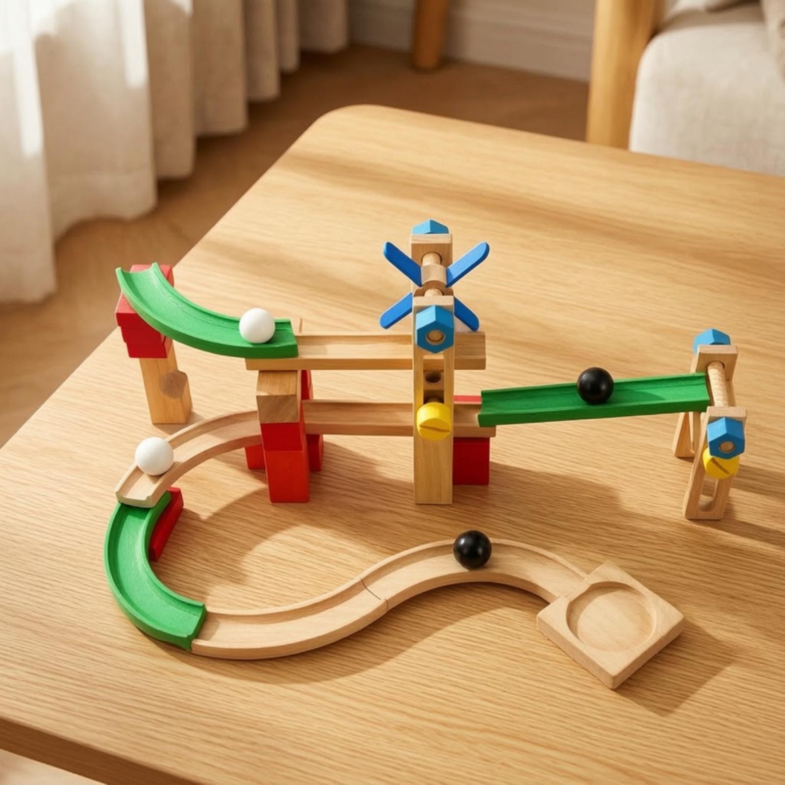 Holz-Murmelbahn-Set für Kinder – Marble Coaster Set Bewertung und Preis