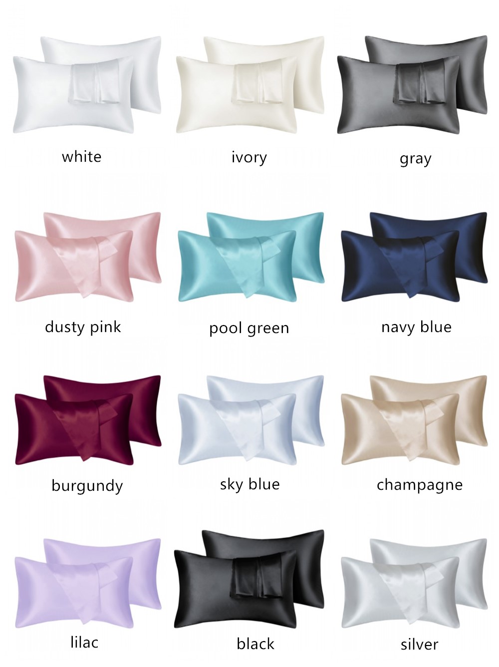 2 teile/los Solide Seidige Sat – Silk Pillowcase Bewertung und Preis