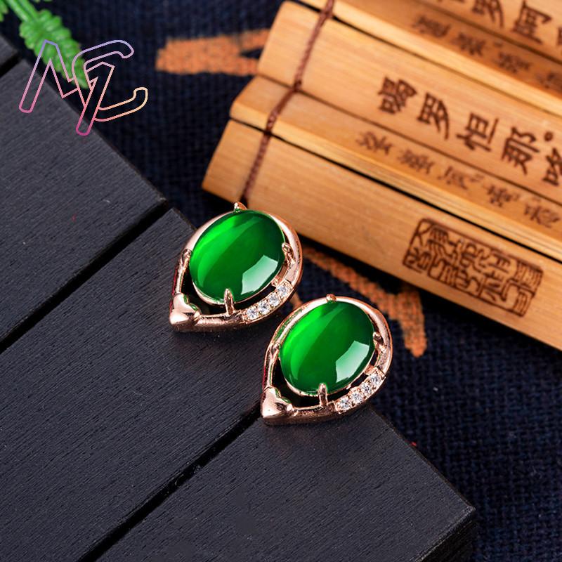 Natürliche Jade Blume Ohrringe – Gold Plated Jewelry Bewertung und Preis